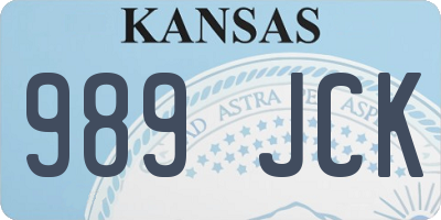 KS license plate 989JCK
