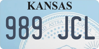 KS license plate 989JCL