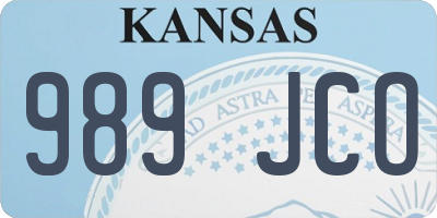 KS license plate 989JCO