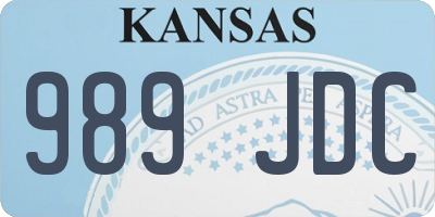 KS license plate 989JDC