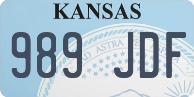 KS license plate 989JDF