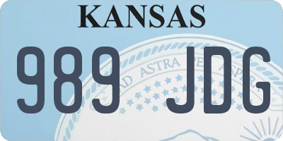 KS license plate 989JDG