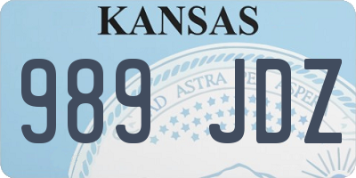 KS license plate 989JDZ