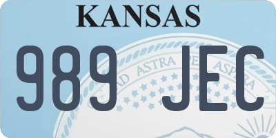 KS license plate 989JEC