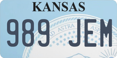 KS license plate 989JEM