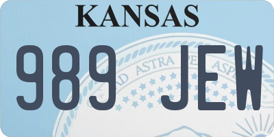 KS license plate 989JEW