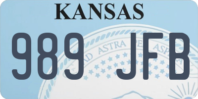 KS license plate 989JFB