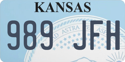 KS license plate 989JFH