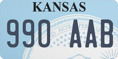 KS license plate 990AAB