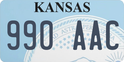 KS license plate 990AAC
