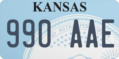 KS license plate 990AAE