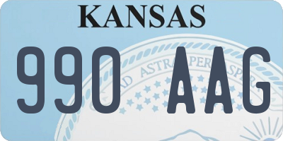 KS license plate 990AAG