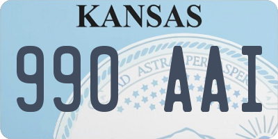 KS license plate 990AAI