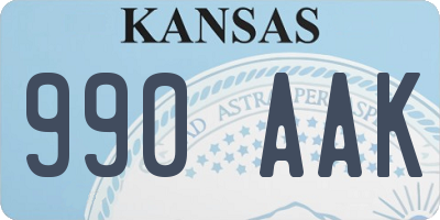 KS license plate 990AAK