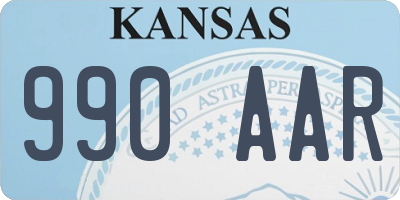 KS license plate 990AAR
