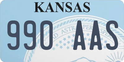 KS license plate 990AAS