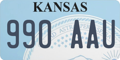 KS license plate 990AAU