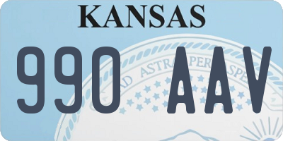 KS license plate 990AAV