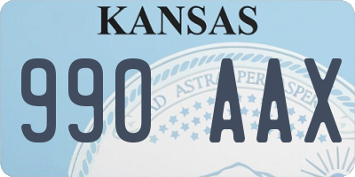 KS license plate 990AAX