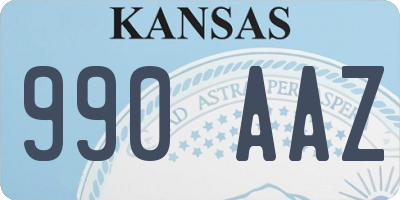 KS license plate 990AAZ