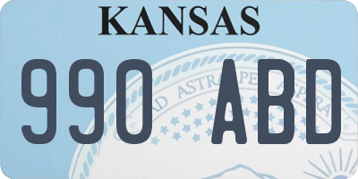 KS license plate 990ABD