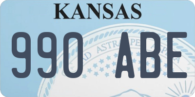 KS license plate 990ABE