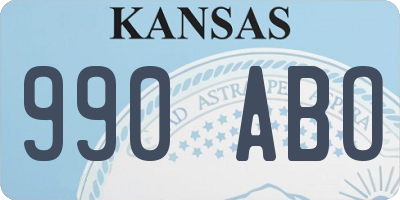 KS license plate 990ABO