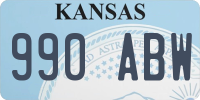 KS license plate 990ABW
