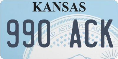 KS license plate 990ACK