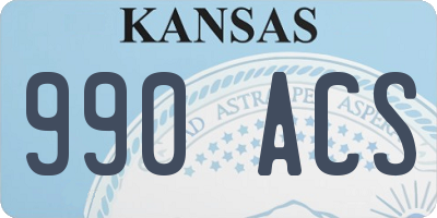 KS license plate 990ACS