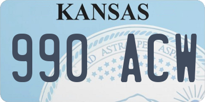 KS license plate 990ACW