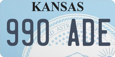 KS license plate 990ADE