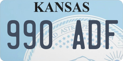 KS license plate 990ADF