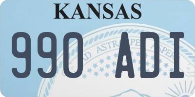 KS license plate 990ADI