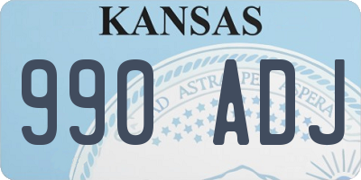 KS license plate 990ADJ