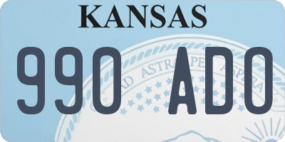 KS license plate 990ADO
