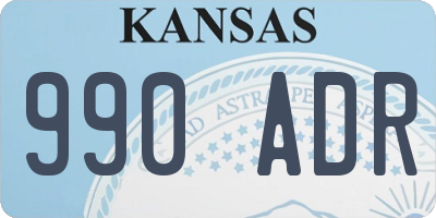 KS license plate 990ADR