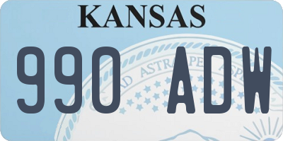 KS license plate 990ADW