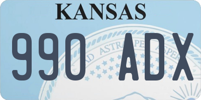 KS license plate 990ADX