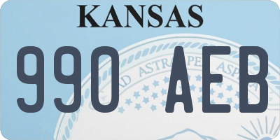 KS license plate 990AEB