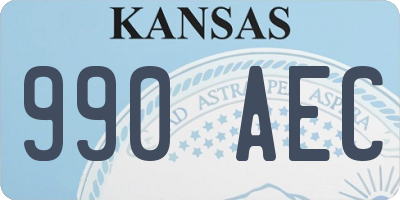 KS license plate 990AEC