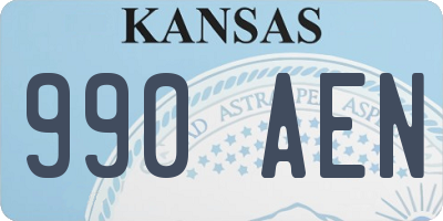 KS license plate 990AEN