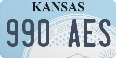 KS license plate 990AES
