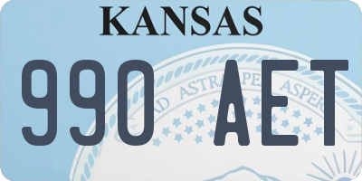 KS license plate 990AET