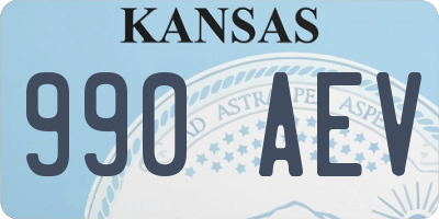 KS license plate 990AEV