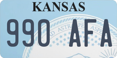 KS license plate 990AFA