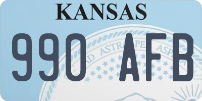 KS license plate 990AFB