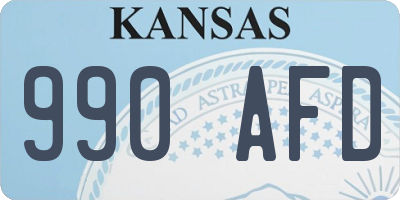 KS license plate 990AFD