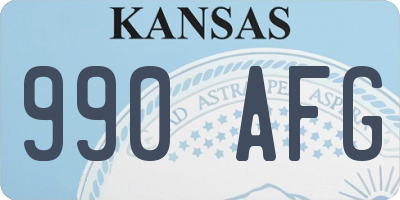 KS license plate 990AFG