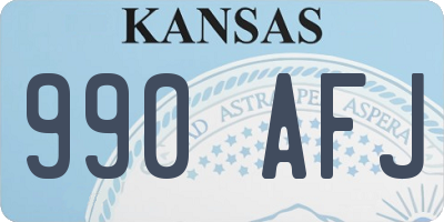KS license plate 990AFJ